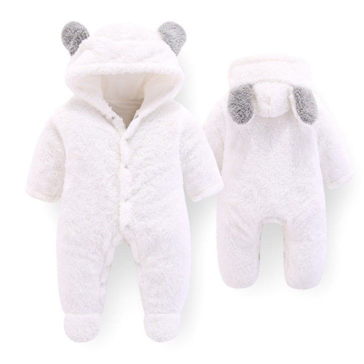 Footed Newborn Baby Rompers 2022 Fall Winter Warm Coral Fleece Baby Clothes Infant Bebe Kids Sleepwear Overall Baby jumpsuits