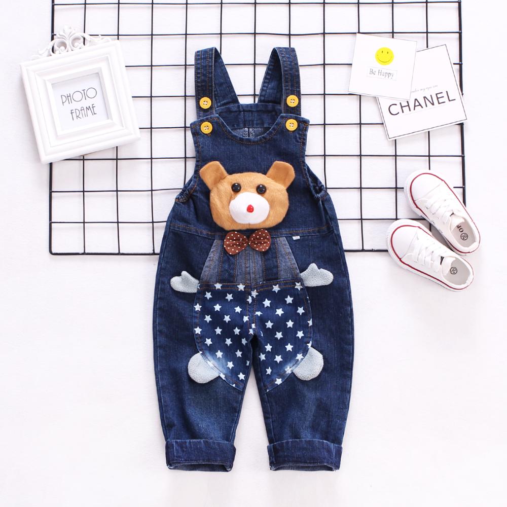 1-3T Baby Denim Overalls Toddler Jeans Cute Animals Long Pants Cartoon Kwaii Bib Jumpsuit Rompers Kids Clothing Bebe Clothes