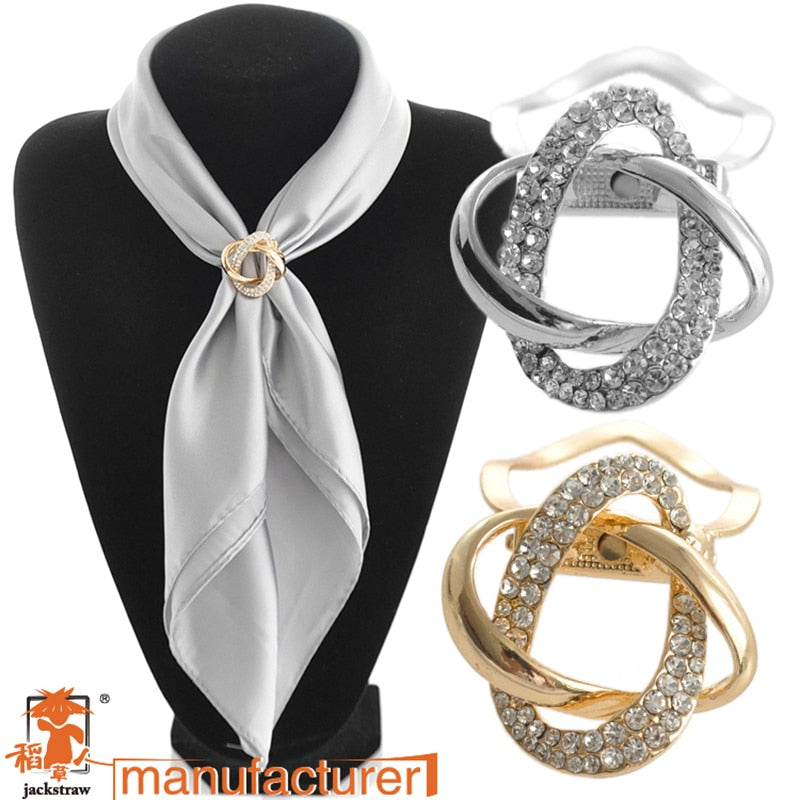 Dual purpose scarf accessories jewelry plated alloy  scarf clip brooch Clothes hem buttons for scarf rhinestone brooch