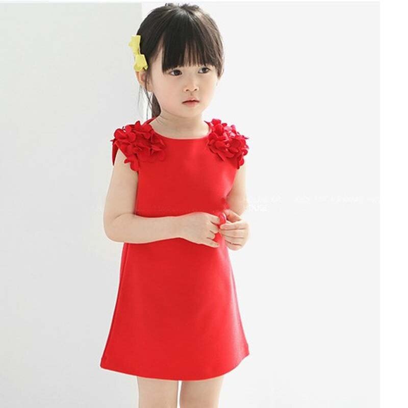 cleanance Kids Girls Dress flowers shoulder  vest dress princess dress Fashion children's New clothes